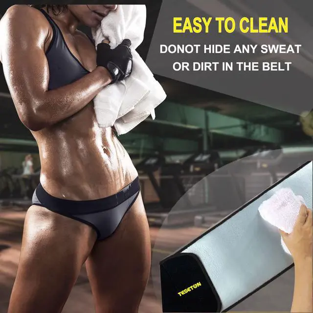 Alt view image 3 of 7 - Waist Trainer Sweat Belt for Men Women 01 Black L