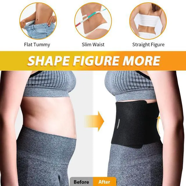 Alt view image 5 of 7 - Waist Trimmer, Adjustable Neoprene Ab Trainer Belt for Men Black