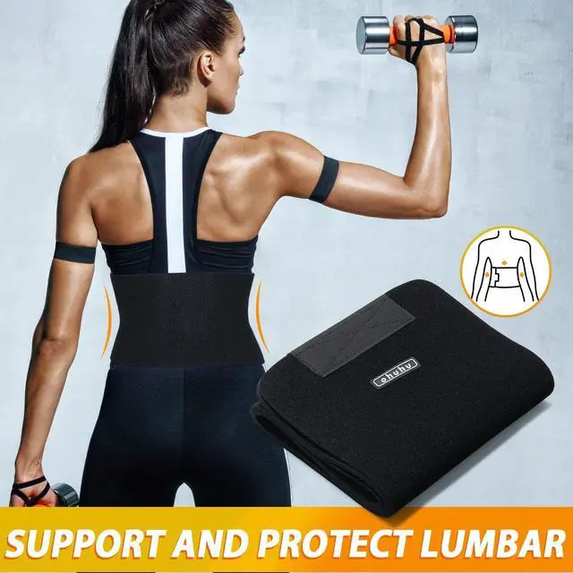 Alt view image 6 of 7 - Waist Trimmer, Adjustable Neoprene Ab Trainer Belt for Men Black