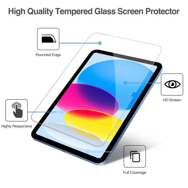 Alt view image 3 of 7 - 3+2 Pack Screen Protector for iPad(A16) 11/10 Gen 11"/10.9"