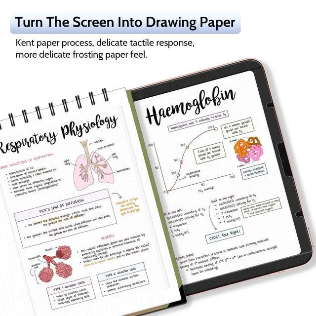 Alt view image 2 of 7 - 2 Pack Magnetic Paperfilm for iPad 10th 2022 10.9" & iPad 11th A16 2025 11", Feel Like Writing Drawing On Paper, Matte Removable Anti Glare Fingerprint Screen Protector Blue Light Filter