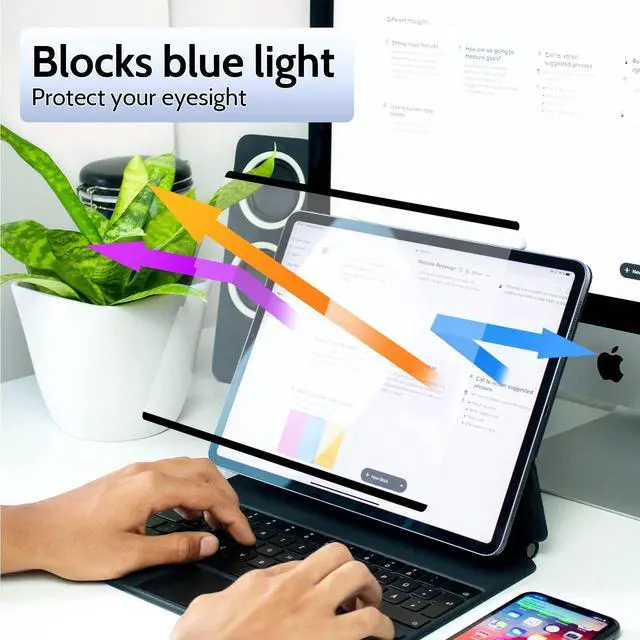 Alt view image 5 of 7 - 2 Pack Magnetic Paperfilm for iPad 10th 2022 10.9" & iPad 11th A16 2025 11", Feel Like Writing Drawing On Paper, Matte Removable Anti Glare Fingerprint Screen Protector Blue Light Filter