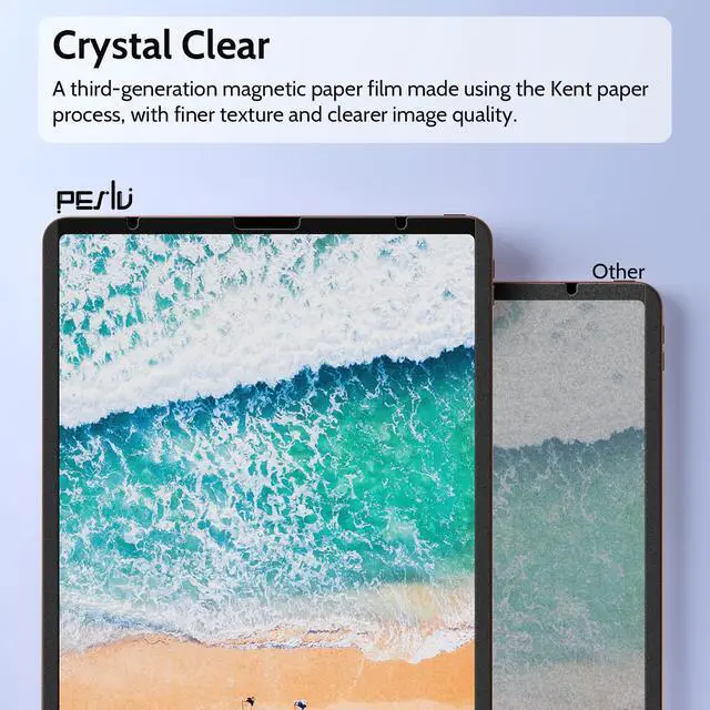 Alt view image 6 of 7 - 2 Pack Magnetic Paperfilm for iPad 10th 2022 10.9" & iPad 11th A16 2025 11", Feel Like Writing Drawing On Paper, Matte Removable Anti Glare Fingerprint Screen Protector Blue Light Filter