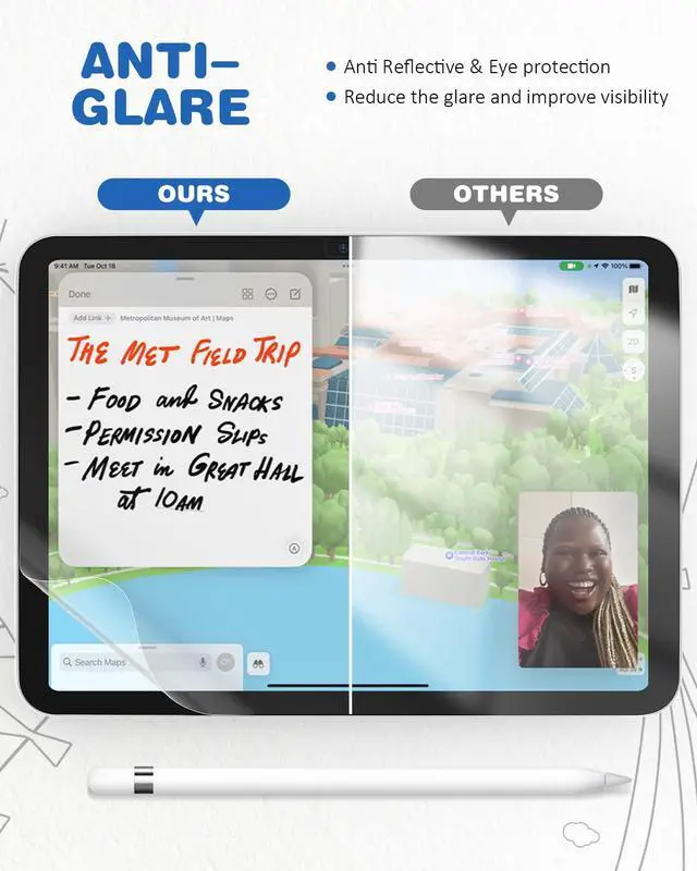 Alt view image 4 of 7 - Paper Screen Protector for iPad A16 11th 2025 & 10th Generation 10.9"