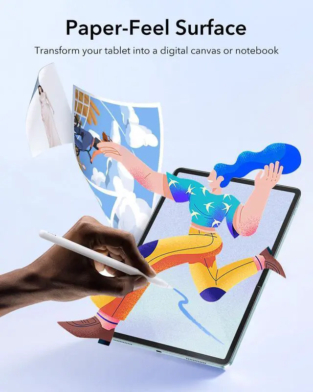 Alt view image 5 of 7 - 2 Pack Paper-Feel Screen Protector for iPad Air 13 Inch M4/M3/M2 (2026/2025/2024, 8th/7th/6th Gen), Write and Draw Like on Paper, 9H Tempered Glass, Matte Anti-Glare with Alignment Frame