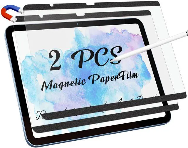 Main image of 2 Pack Magnetic Paperfilm for iPad 10th 2022 10.9" & iPad 11th A16 2025 11", Feel Like Writing Drawing On Paper, Matte Removable Anti Glare Fingerprint Screen Protector Blue Light Filter