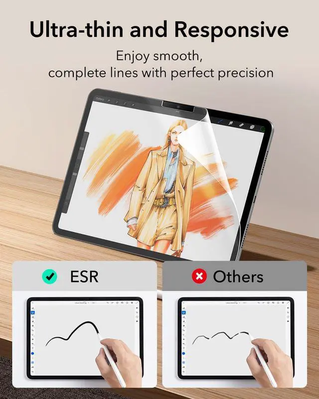 Alt view image 5 of 7 - 2 Pack Paper-Feel Screen Protector for iPad Air 11 Inch M4/M3/M2 (2026/2025/2024, 8th/7th/6th Gen), Write and Draw Like on Paper, Scratch Protection with Easy Application Tray, Thin and Responsive