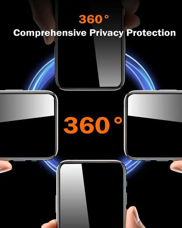 Alt view image 3 of 6 - 360 Privacy Screen Protector for iPhone 16 Pro, 2 Pack