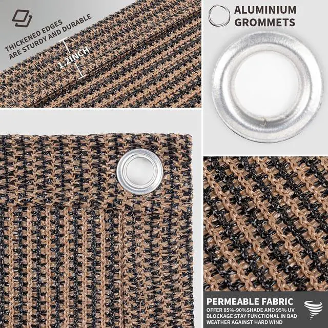 Alt view image 2 of 7 - 2.5' x 10' Balcony Privacy Screen Cover for Apartment, Brown