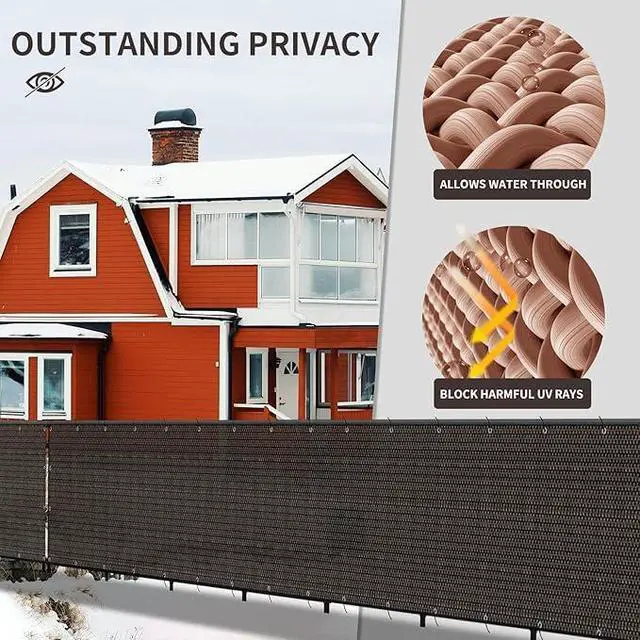 Alt view image 3 of 7 - 2.5' x 10' Balcony Privacy Screen Cover for Apartment, Brown