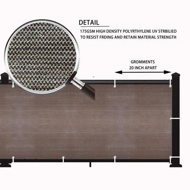Alt view image 6 of 7 - 2.5' x 10' Balcony Privacy Screen Cover for Apartment, Brown