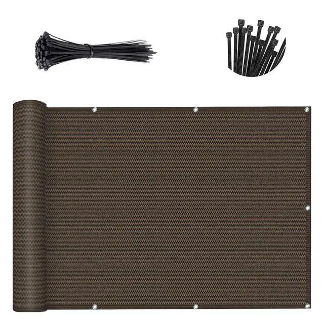 Main image of 2.5'x10' Brown Balcony Privacy Screen Fence Windscreen 90% UV Block