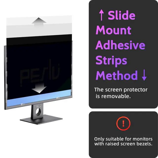 Alt view image 3 of 7 - Privacy Screen Adhesive Strips and Slide Mount Tabs for Laptop Computer Monitor, Privacy Screen Slide Mount Tabs *2, Privacy Screen Adhesive Strips *2, 1pcs Microfiber Cloth, 2pcs Screen Cleaning Kit