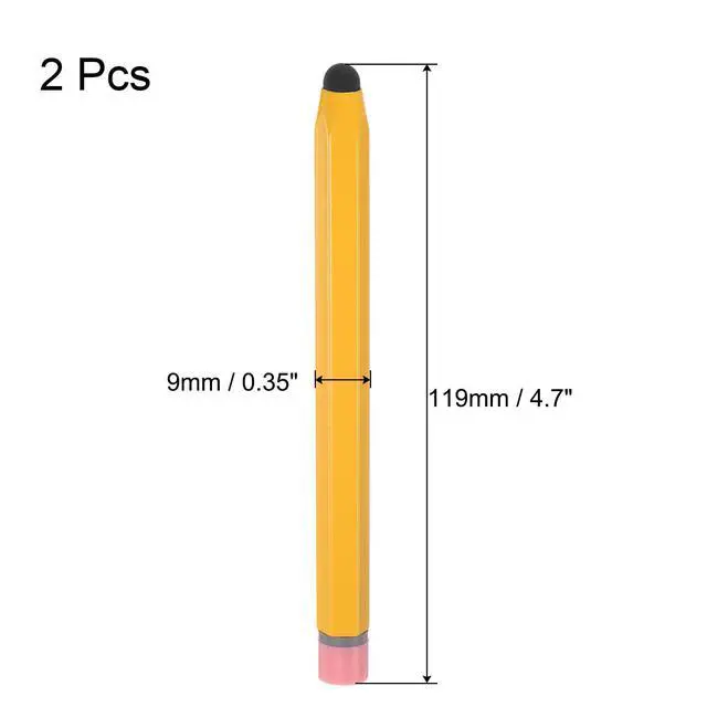 Alt view image 2 of 7 - 2pcs Stylus Pens for Touch Screens Hexagon Crayon Stylus Pen Universal Capacitive Stylus for All Touch Screen Devices, 4.7" Yellow