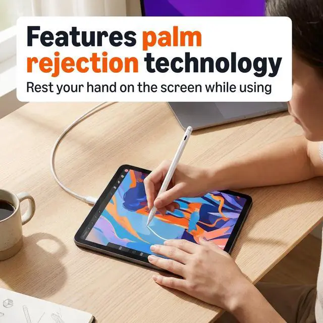 Alt view image 3 of 6 - Stylus Pencil Compatible with iPad 10th Generation (2018-2025), Pen with Palm Rejection