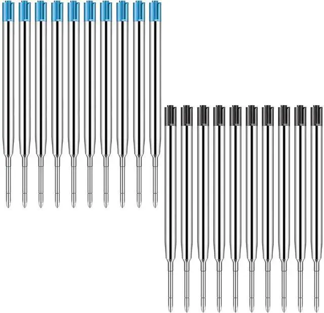 Main image of 20 Pack Ink Pen Refills for Parker, Ballpoint Pen Refills, 3.9" Medium 1.0 mm Tip, Smooth Quick-Drying Ink for Click Pens,10 Black + 10 Blue Replacement Refills for Long-Lasting Writing