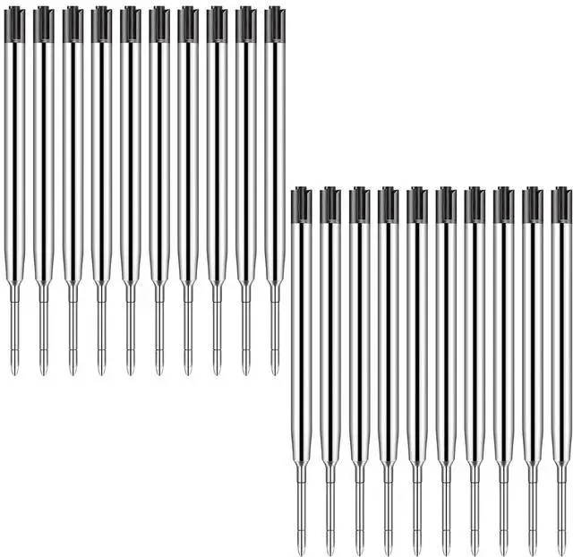 Main image of 20 Pack Ink Pen Refills for Parker, Ballpoint Pen Refills, 3.9" Medium 1.0 mm Tip, Smooth Quick-Drying Ink for Click Pens,20 Black Replacement Refills for Long-Lasting Writing