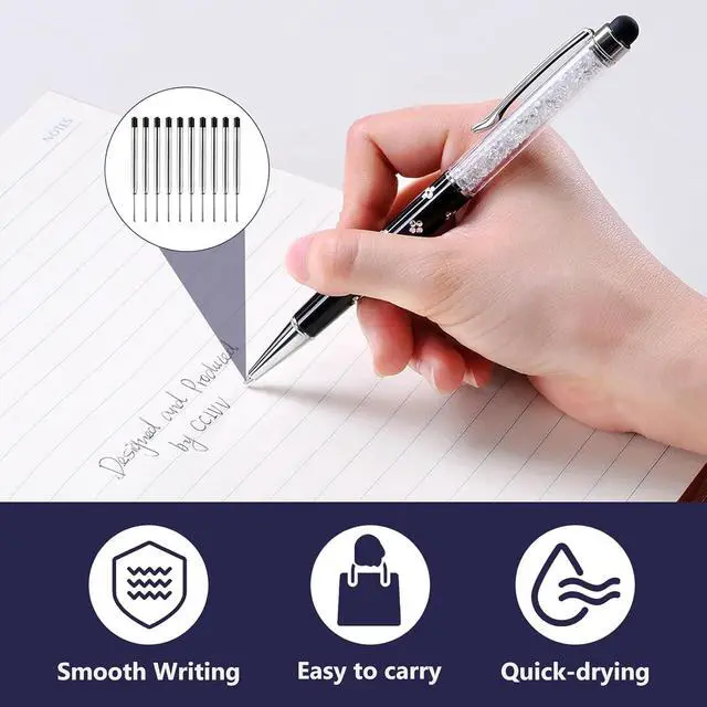 Alt view image 5 of 6 - 20 Pack Ballpoint Pen Refills Compatible with Parker Style Pens, 3.9 Inch Black Ink Refills Medium Point 1.0mm Tip, Smooth Quick Dry Writing Replacement Refills for Click Pens Office School Supplies