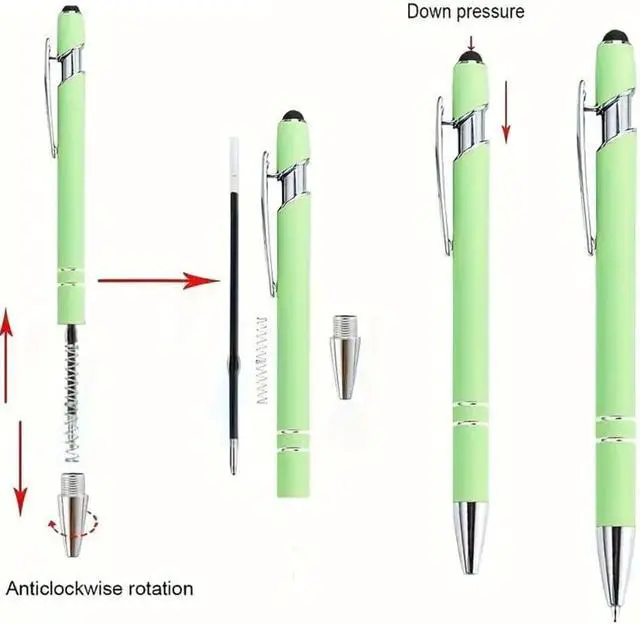 Alt view image 6 of 7 - 50 pcs 2-in-1 Retractable Ballpoint Pen Refill - Touch Screen Stylus Pen Refills - 3.85inch/9.8cm Pen Refills