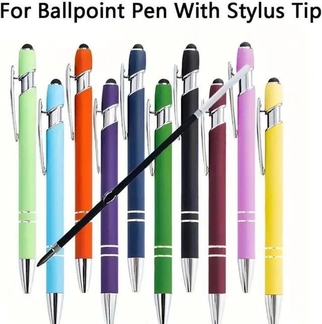 Alt view image 7 of 7 - 50 pcs 2-in-1 Retractable Ballpoint Pen Refill - Touch Screen Stylus Pen Refills - 3.85inch/9.8cm Pen Refills