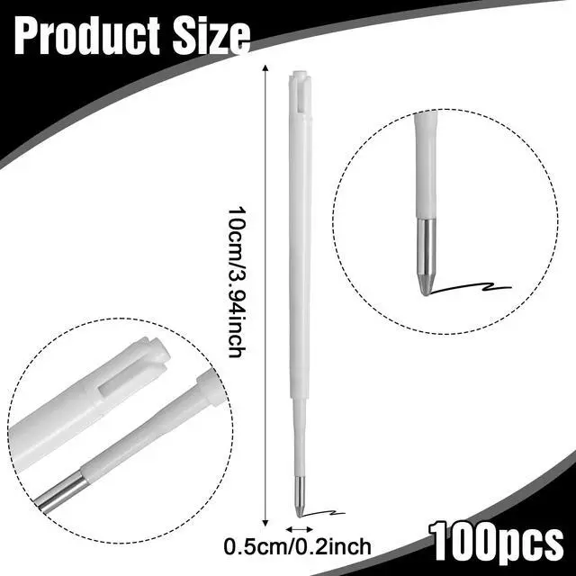 Alt view image 2 of 7 - 100 PCS Pen Refills for Twist Pens, 1.0mm Smooth Writing Black Ballpoint Ink Refills, 3.94" Retractable Twist Click Pen Universal Inserts for Office School Home Use