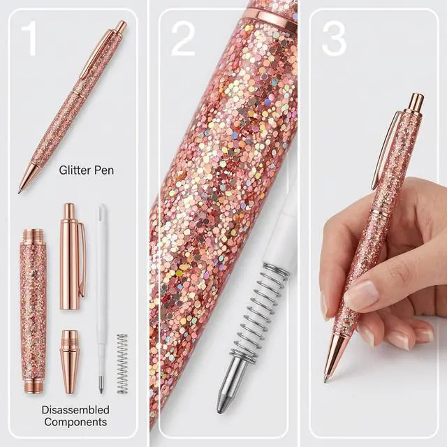 Alt view image 5 of 7 - 100 PCS Pen Refills for Twist Pens, 1.0mm Smooth Writing Black Ballpoint Ink Refills, 3.94" Retractable Twist Click Pen Universal Inserts for Office School Home Use
