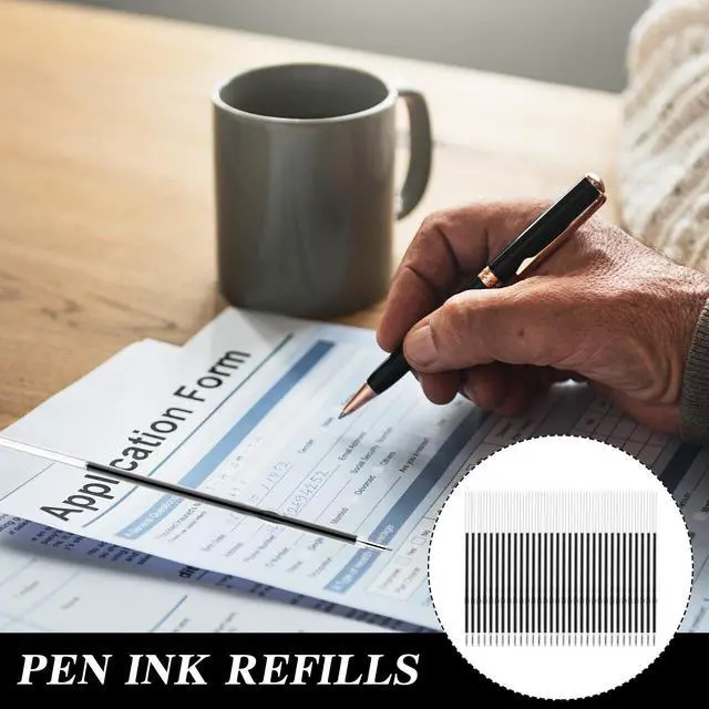Alt view image 4 of 7 - 100 Pcs Ballpoint Ink Pen Refills Retractable Ballpoint Pen Refills 4.2 Inch Black Ink Refill Soft Click Pens Smooth Writing Medium Point for Journal Office School Supplies