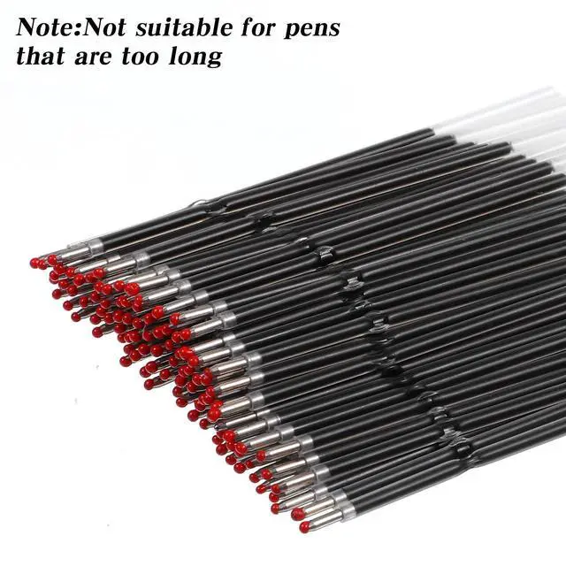Alt view image 7 of 7 - 100 Pcs Ballpoint Ink Pen Refills Retractable Ballpoint Pen Refills 4.2 Inch Black Ink Refill Soft Click Pens Smooth Writing Medium Point for Journal Office School Supplies