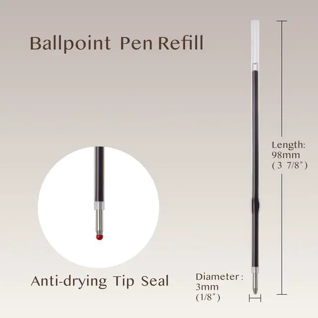 Alt view image 4 of 7 - 36pcs Ballpoint Pen Refills Black Ink Medium Point 1.0mm Tip Smooth Writing Pen Refill (36 Black)