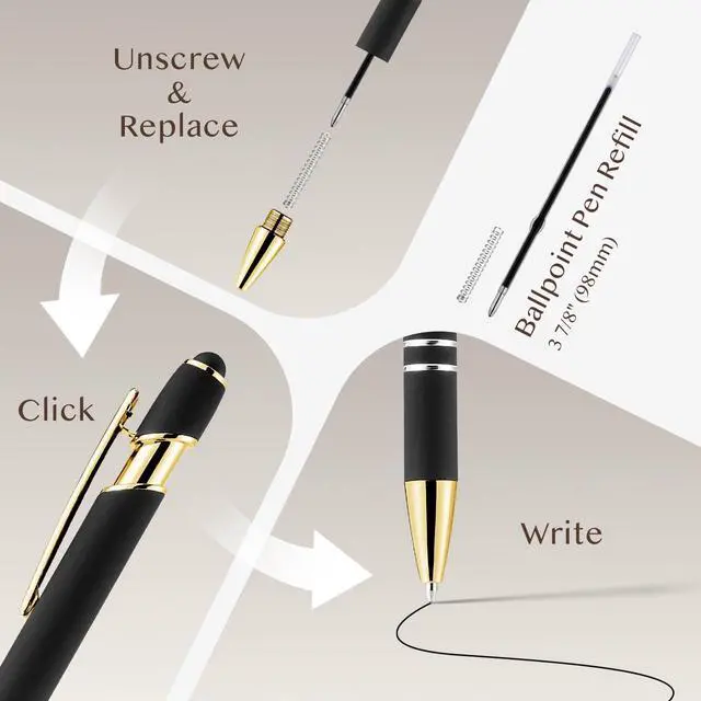 Alt view image 5 of 7 - 36pcs Ballpoint Pen Refills Black Ink Medium Point 1.0mm Tip Smooth Writing Pen Refill (36 Black)