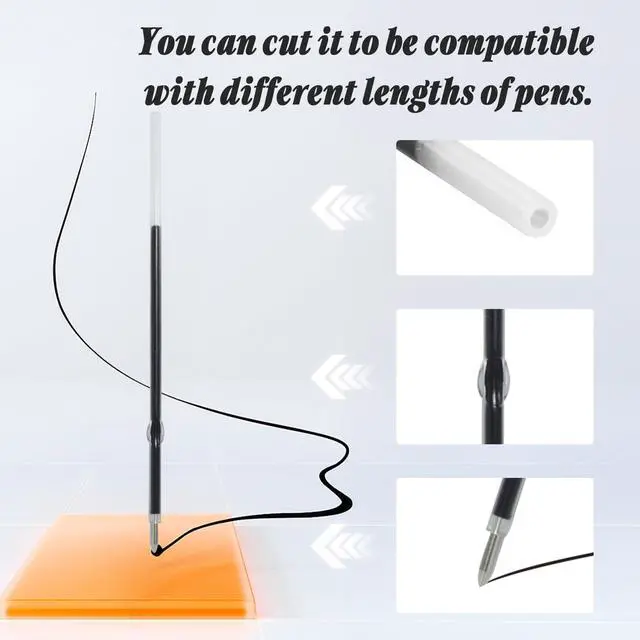 Alt view image 3 of 7 - Ballpoint Ink Refills, Black, 20 Pcs, 0.7mm Medium Tip