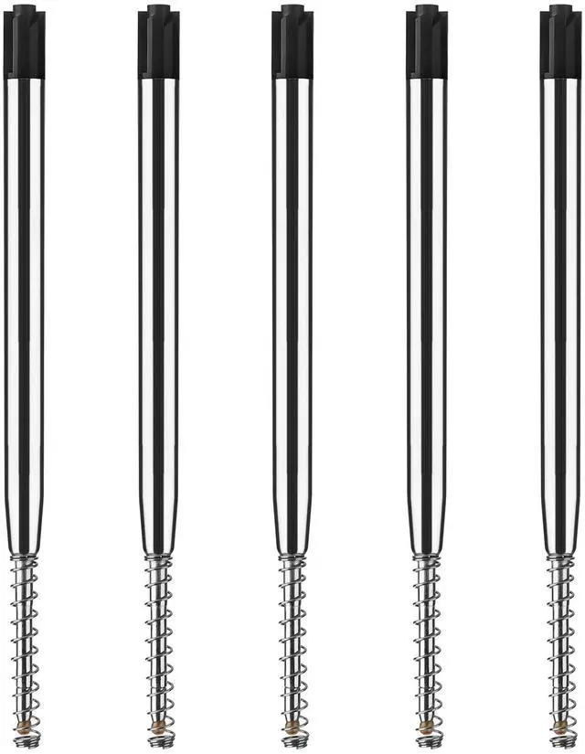 Main image of 5pcs Replaceable Ballpoint Pen Refills with Spring Metal Ball Point Refills Smooth Writing Pen Refills, 0.7mm Retractable Ballpoint Pen Refills for School Office Supplies (Black)