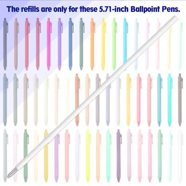 Alt view image 4 of 7 - 50 Pcs 1mm Retractable Ballpoint Pen Refills Bulk 4.92 Inch Replacement Ballpoint Ink Pen Refills Smooth Writing for Click Ball Point Pens School Office Supplies(Blue,Classic)