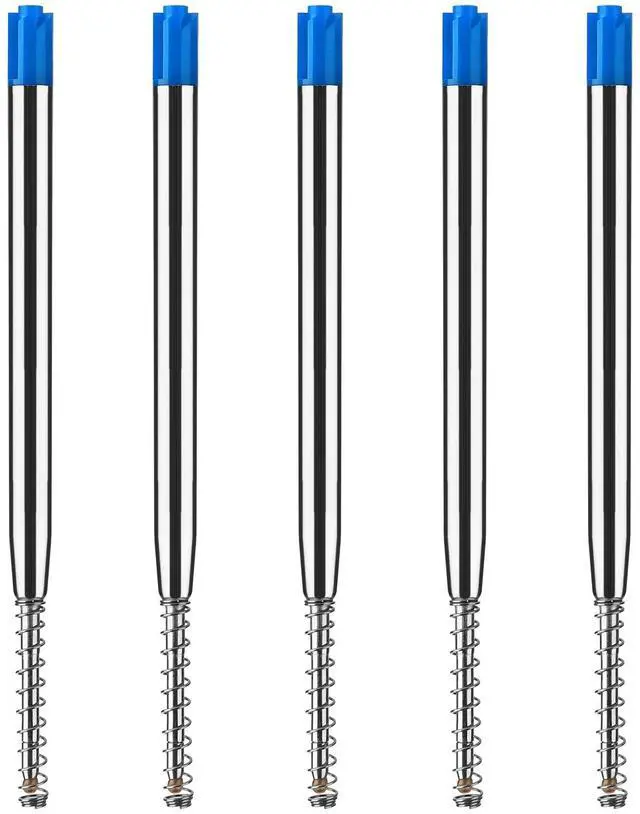 Main image of 5pcs Replaceable Ballpoint Pen Refills with Spring Metal Ball Point Refills Smooth Writing Pen Refills, 0.7mm Retractable Ballpoint Pen Refills for School Office Supplies (Blue)