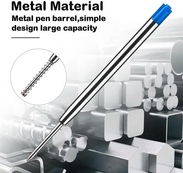 Alt view image 3 of 6 - 5pcs Replaceable Ballpoint Pen Refills with Spring Metal Ball Point Refills Smooth Writing Pen Refills, 0.7mm Retractable Ballpoint Pen Refills for School Office Supplies (Blue)