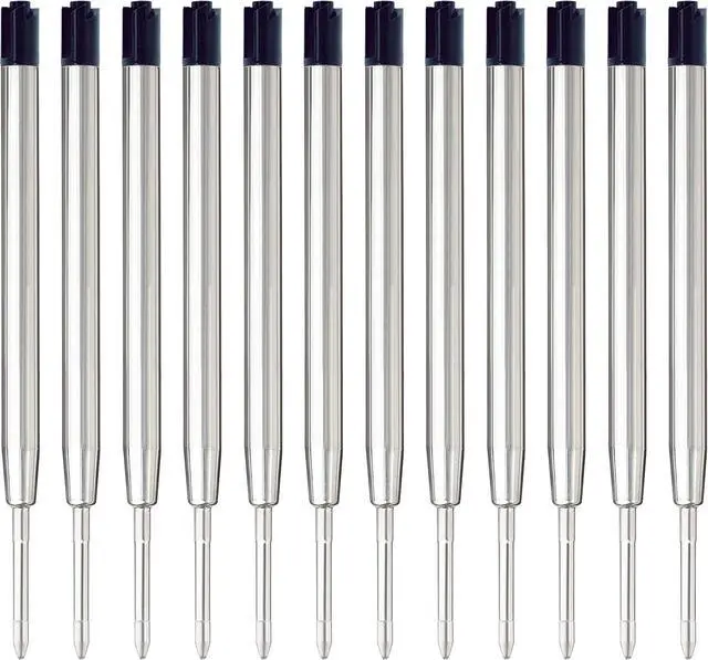 Main image of Black Ink Pen Refills Ballpoint Black, 12 Pack Ballpoint Pen Refills Medium Point 1.0mm Tip Smooth Writing Pen Refill (12 Black)