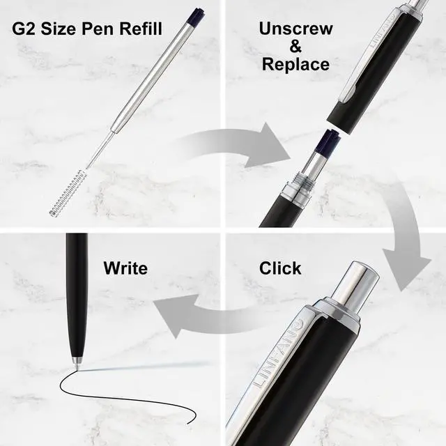 Alt view image 3 of 5 - Black Ink Pen Refills Ballpoint Black, 12 Pack Ballpoint Pen Refills Medium Point 1.0mm Tip Smooth Writing Pen Refill (12 Black)