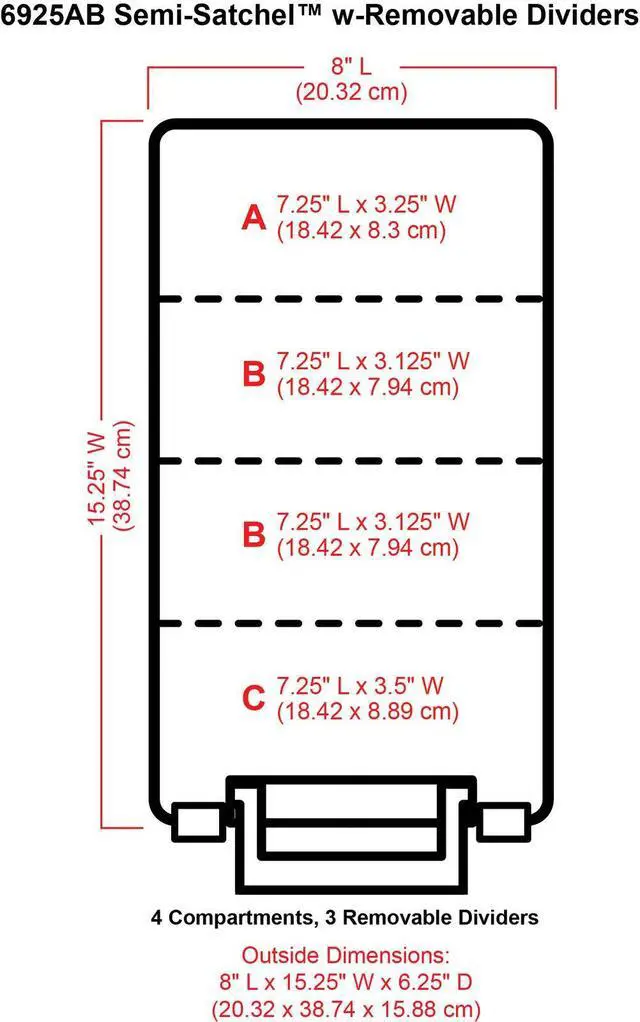 Alt view image 3 of 7 - Semi Satchel Portable Craft Organizer with 3 Dividers - Clear Plastic Storage Case for Art & Craft Supplies
