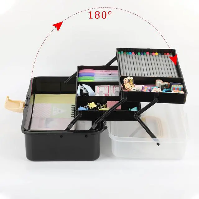 Alt view image 2 of 7 - 3-Layer Plastic Dividing Storage Box Craft Organizer and Storage