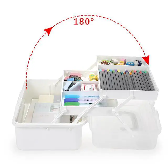 Alt view image 2 of 7 - 3-Layer Plastic Dividing Storage Box Craft Organizer and Storage