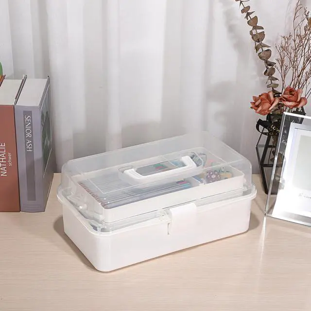 Alt view image 3 of 7 - 3-Layer Plastic Dividing Storage Box Craft Organizer and Storage