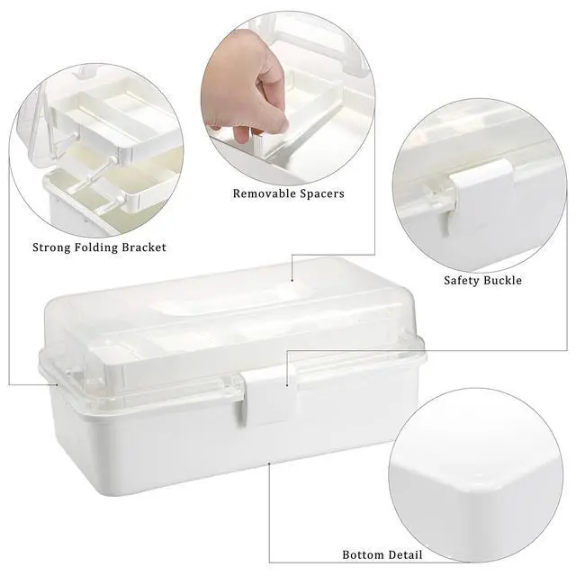 Alt view image 5 of 7 - 3-Layer Plastic Dividing Storage Box Craft Organizer and Storage