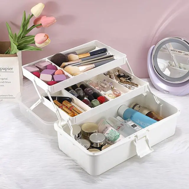 Alt view image 6 of 7 - 3-Layer Plastic Dividing Storage Box Craft Organizer and Storage