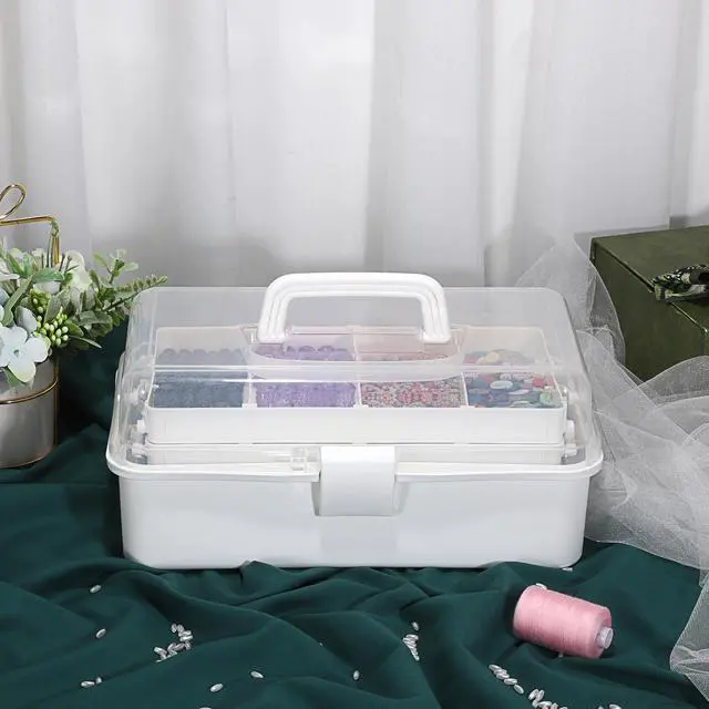 Alt view image 7 of 7 - 3-Layer Plastic Dividing Storage Box Craft Organizer and Storage