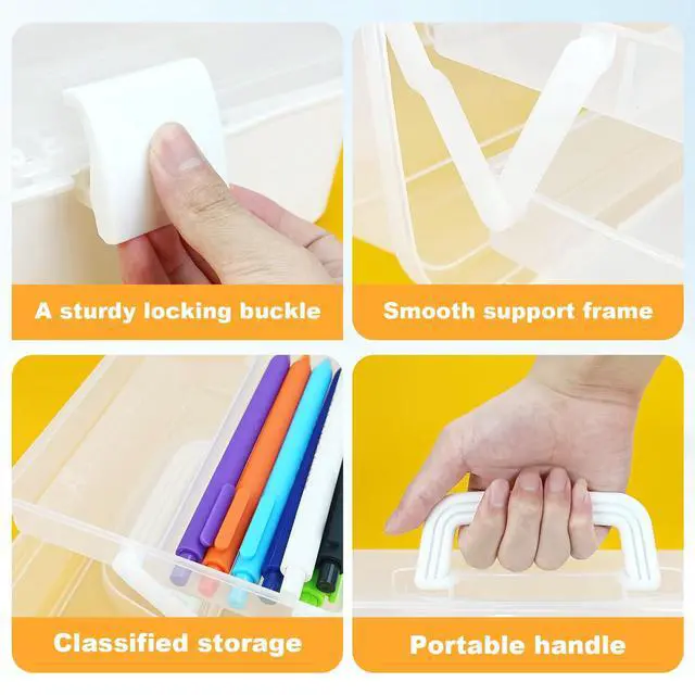 Alt view image 4 of 7 - 10Inch Tackle Box Organizer and Storage,Three-Layer Sewing Box With 2 Trays