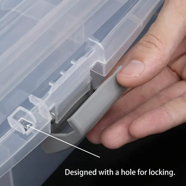 Alt view image 2 of 7 - 12-Inch 3 Layers Plastic Craft Organizer Box Storage Container First Aid Carrying Case for Sewing, Painting, Arts - Clear