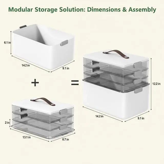Alt view image 5 of 7 - Craft Medicine Cabinet Organizers Storage Box for Art Supply Sewing
