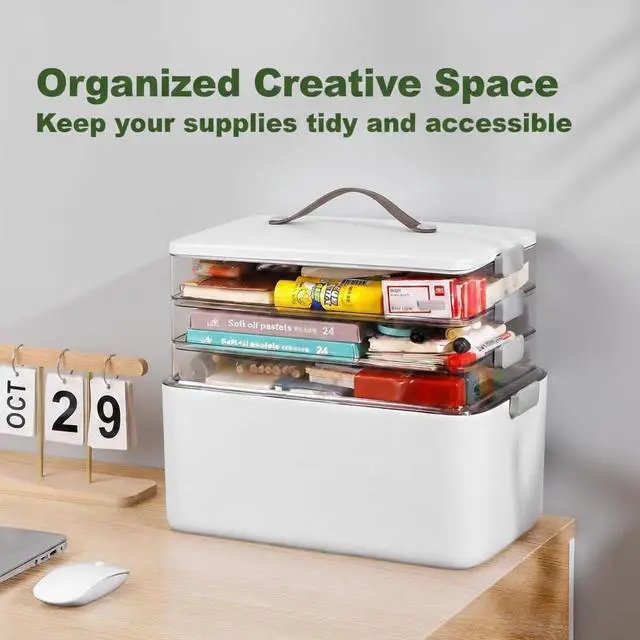 Alt view image 7 of 7 - Craft Medicine Cabinet Organizers Storage Box for Art Supply Sewing