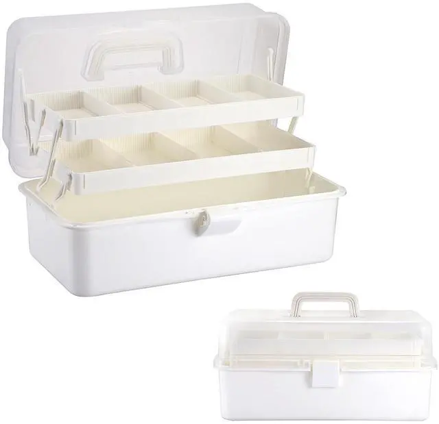 Main image of Tackle Box, 16-Inch Extra Large Art Storage Box with 3-Layer Folding Trays