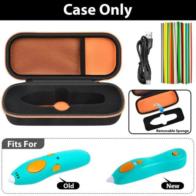 Alt view image 2 of 7 - Removable Foam Insert Case for 3Doodler Start+ Essentials 3D PenBlack